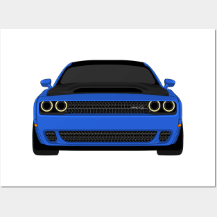 DODGE DEMON FRONT BLUE Posters and Art